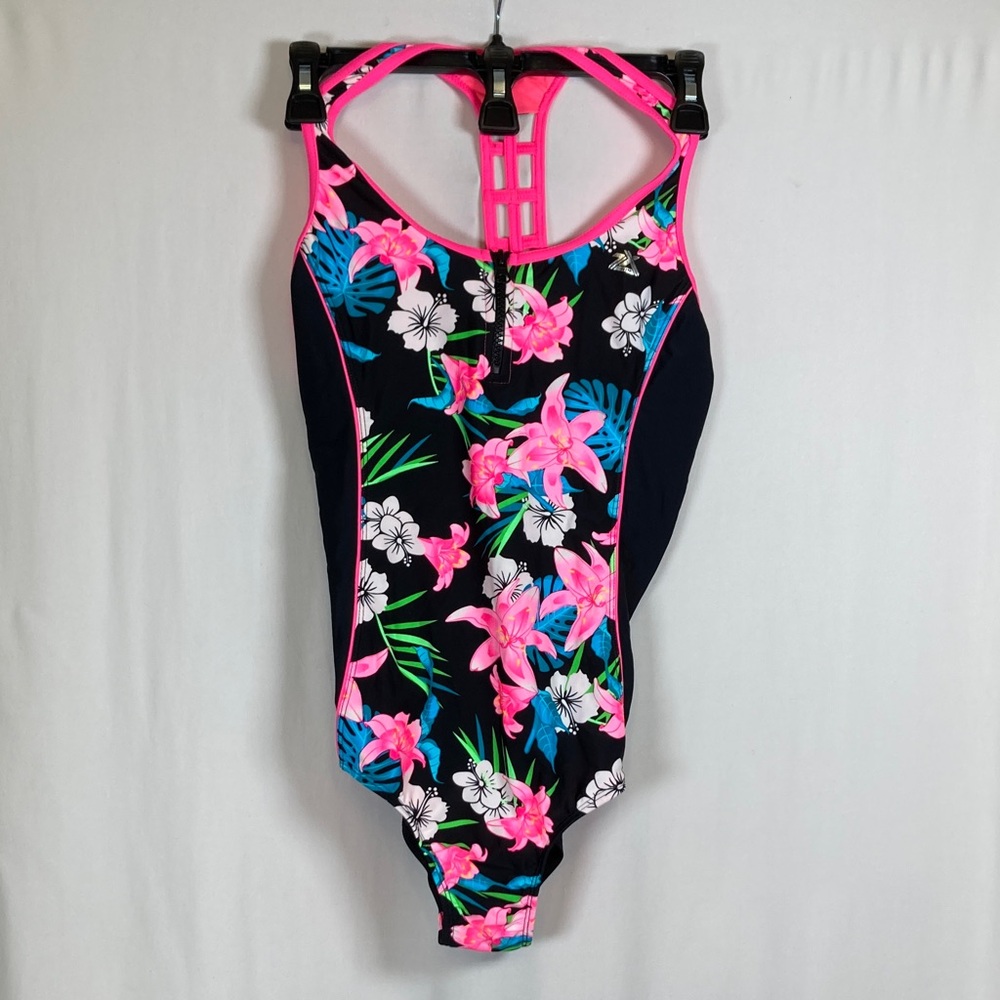 ZeroXposur Tropical Bloom Kids One Piece Swimsuit Sz L (14.5/16.5)